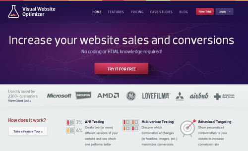 Visual Website Optimizer εργαλείο για internet marketing